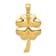 14K Yellow Gold Solid Polished 4-Leaf Clover Pendant