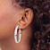 Rhodium Over 14k White Gold 1 3/4" High Polished Oval Hoop Earrings