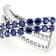 Tanzanite-Blue CZ Crossover Ring In Sterling Silver