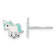Rhodium Over Sterling Silver Enamel Unicorn Post Earrings