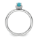 Rhodium Over Sterling Silver Stackable Expressions Turquoise Polished Ring