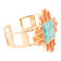 Barse Jewelry Composite Turquoise With Opal & Coral Gold Tone Santa
Fe Cross Cuff Bracelet