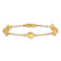 14k Yellow Gold Brushed and Polished Hearts Station Bracelet