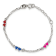 Sterling Silver Enameled Double Heart with 1-inch Extensions Children's Bracelet