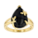 Black Spinel Pear Solitaire Ring In 18K Gold Over Sterling Silver 8.64ct