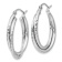 Rhodium Over 14k White Gold 11/16" Diamond-Cut Polished Oval Hoop Earrings