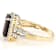 Garnet Emerald Cut And White Zircon Ring In Solid 14K Yellow Gold 3.67ctw