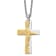 Stainless Steel Polished Yellow IP-plated Etched Broken Prayer Cross
24-inch Necklace