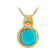Turquoise Round Solitaire Pendant Necklace In 18K Gold Over Sterling
Silver 11mm