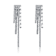 Graduated Fringe CZ Dangle Earrings In Sterling Silver