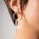 14K Yellow Gold Over Sterling Silver Acrylic Double Drop Earrings in Clear