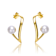 Freshwater Pearl Open Geometric Drop Earrings In 14K Gold Over Sterling Silver