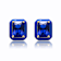 Sapphire Color CZ Radiant-Cut Stud Earrings In 14K Gold Over Brass