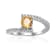 Citrine with White Sapphire Accents Sterling Silver Bypass Ring, 1.11ctw