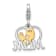 Sterling Silver and Gold Tone Rhodium Over Sterling Silver Cubic
Zirconia Mother's Love Mom Charm