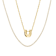 CZ Initial U Tennis Necklace And Pendant Set In 14K Gold Over Brass 4.05ctw