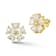 Rachel Zoe Yellow and White CZ Heart Petal Flower Stud Earrings in 14K
Gold Over Sterling Silver