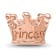 14K Rose Gold Over Sterling Silver Princess Crown Bead