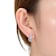 CZ Halo Drop Earrings In Rhodium Over Brass