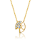 CZ Snail Charm Station Necklace In 14K Gold Over Brass
