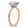 14K Rose Gold and White Gold Accent 3/4ct. 6.5mm G H I True Light
Princess Moissanite Solitaire Ring