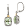 Sterling Silver Rhodium-plated with 14K Accent Prasiolite Earrings