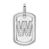 Rhodium Over 14k White Gold Diamond Initial W Dog Tag Charm