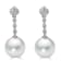 14KW Earrings 0.58cwt Diamond  10mm Cultured Pearl