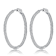 CZ Pave Inside-Out Hoop Earrings In Sterling Silver