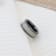 MYSTIQUE Beveled White Carbon Fiber Inlaid Ceramic Ring 8mm