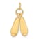 14k Yellow Gold Textured Ballet Slippers Charm Pendant