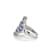 Rhodium Over Sterling Silver Oval Tanzanite and White Zircon Ring 4.06ctw