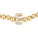 Initial E CZ Beaded Bracelet Set In 14K Gold Over Brass 0.15ctw