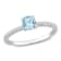 Sky Blue Topaz & Diamond 10K White Gold Ring 0.88ctw