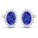 2.18ctw 14K White Gold Tanzanite and White Diamond Halo Earrings