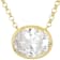 Bezel Set Oval CZ Necklace In 18K Gold Over Sterling Silver