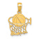 14k Yellow Gold Textured Basketball in Net Pendant
