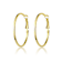 Textured Rope Hoop Earrings In 14K Gold Over Brass