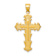 14k Yellow Gold Textured Reversible Passion Cross Pendant