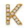 14K Yellow Gold Diamond Letter K Initial Charm