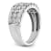 Rhodium Over 14K White Gold Pave Diamond Wedding Band 1.59ctw