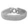 Rhodium Over Sterling Silver Polished and Mesh Snake Textured Bracelet