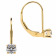 White Cubic Zirconia 14k Yellow Gold Earrings With Velvet Gift Box 0.50ctw