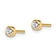 14K Yellow Gold 3mm Cubic Zirconia Bezel Post Earrings