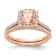 14K Rose Gold Morganite Diamond Halo Engagement Ring 1.09ctw