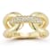 Sterling Statements 14K Yellow Gold Over Sterling Silver Pave Bold Link Ring