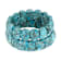Large Turquoise Stretch Bracelet Set Of 2 In Sterling Silver