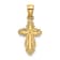 14k Yellow Gold Solid Polished and Textured Cross Pendant