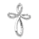 Rhodium Over 10k White Gold 0.154 ctw Diamond Cross Chain Slide Pendant