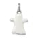 Rhodium Over Sterling Silver White Enamel Ghost Charm